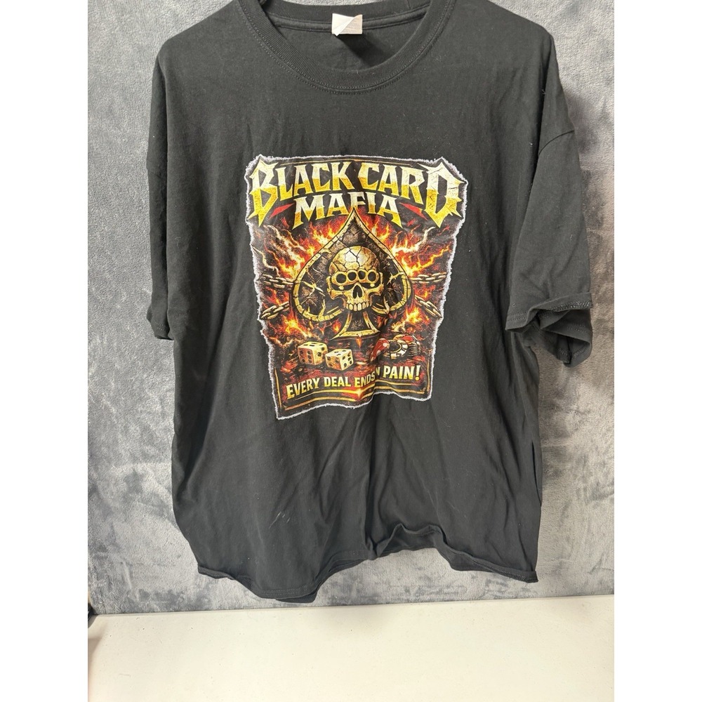 Black Card Mafia Independent Wrestling T-Shirt Port & Company Graphic Tee 2XL